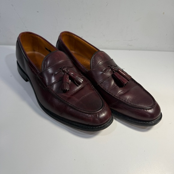 Allen Edmonds Grayson Tassel Loafers Leather Burgundy Oxblood Shoes Men's 12D - Picture 14 of 14